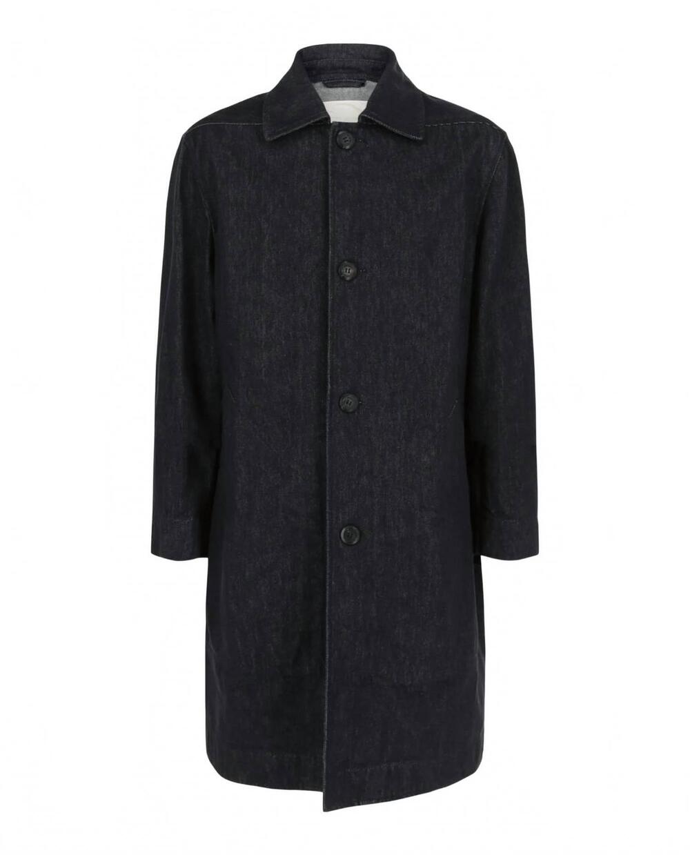 NEW SALVATORE FERRAGAMO men's denim button-up jacket in blue